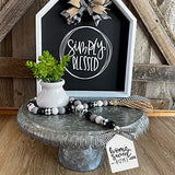 Farmhouse Plaid Wood Bead Garland with Tassel 40inch Hanging Decor Home Decorative Home Sign for Farmhouse Tiered Tray Wreath Elifel