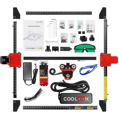 Coolook CK1-55 Laser Engraver, 5.5W Laser Engraving Machine, Laser Cutter for Wood, Metal, Aluminum, Glass, Leather, 500 mm/s Speed, 32-Bit Main Chip Control, 300x300mm Engraving Area Goeson