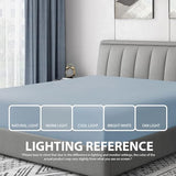 Cathay Home Luxury Wrinkle and Fade Resistant Double Brushed Ultra Soft Microfiber 14-Inch Standard Pocket Single Fitted Sheet, Blue Fog, Twin Cathay Home