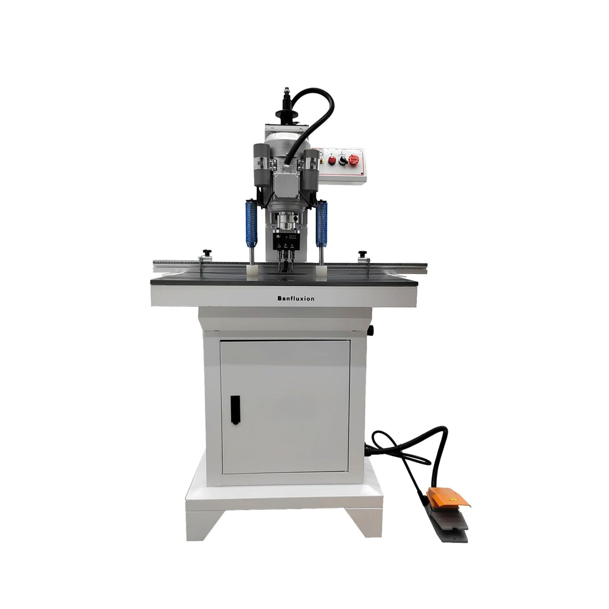 Banfluxion 110V Woodworking Hinge Drilling Machine Single Head Pneumatic Hinge Boring Insertion Machine Hinge Boring Drill Press Machine for Drilling Processing of Doors, Cabinets, 2880r/min Banfluxion