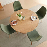 somedream Dining Table Set for 4, Mid Century Modern 47 Inch Wooden Round Dining Table Set, Space Saving (Table + 4 Green Chairs) somedream