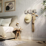 Umbra Sticks Wall-Mounted Coat Rack Rail Hook with 5 Retractable Pegs – Modern, Space-Saving Storage Organizer, Grey Umbra