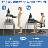 37 Inch Standing Desk Converter - Manual Pneumatic Spring, Two Monitor Stable Standing Desk Converter, 5.9" to 18.8" Height Adjustable Laptop Workstation with Keyboard Tray for Home, Company(Black) Generic