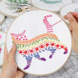 Louise Maelys Embroidery Kits for Beginners Adults,Cat Stamped Pattern Practice for Starters,Cross Stitch Kit Including Hoop,Cloth,Needles, Instruction and Threads