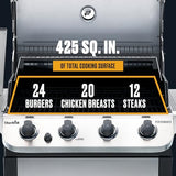 Char-Broil Performance Series Convective 4-Burner with Side Burner Cart Propane Gas Stainless Steel Grill - 463377319 Char-Broil