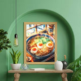 PUAGEMTI 5D Japanese Ramen by The Window Diamond Painting Set for Adults Digital Painting Food Diamond Art for Crafts Lovers for Room Decoration 12x16 inch PUAGEMTI