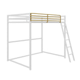 Little Seeds Haven Full Loft Bed, White/Gold Little Seeds