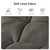 Vipbear Convertible Futon Sofa Bed,Grey Linen Futon Couch with Detachable Cushion,Adjustable Backrest & Armrest,Modern Small Recliner Loveseat Sleeper Couch for Living Room,Office,Apartment Vipbear