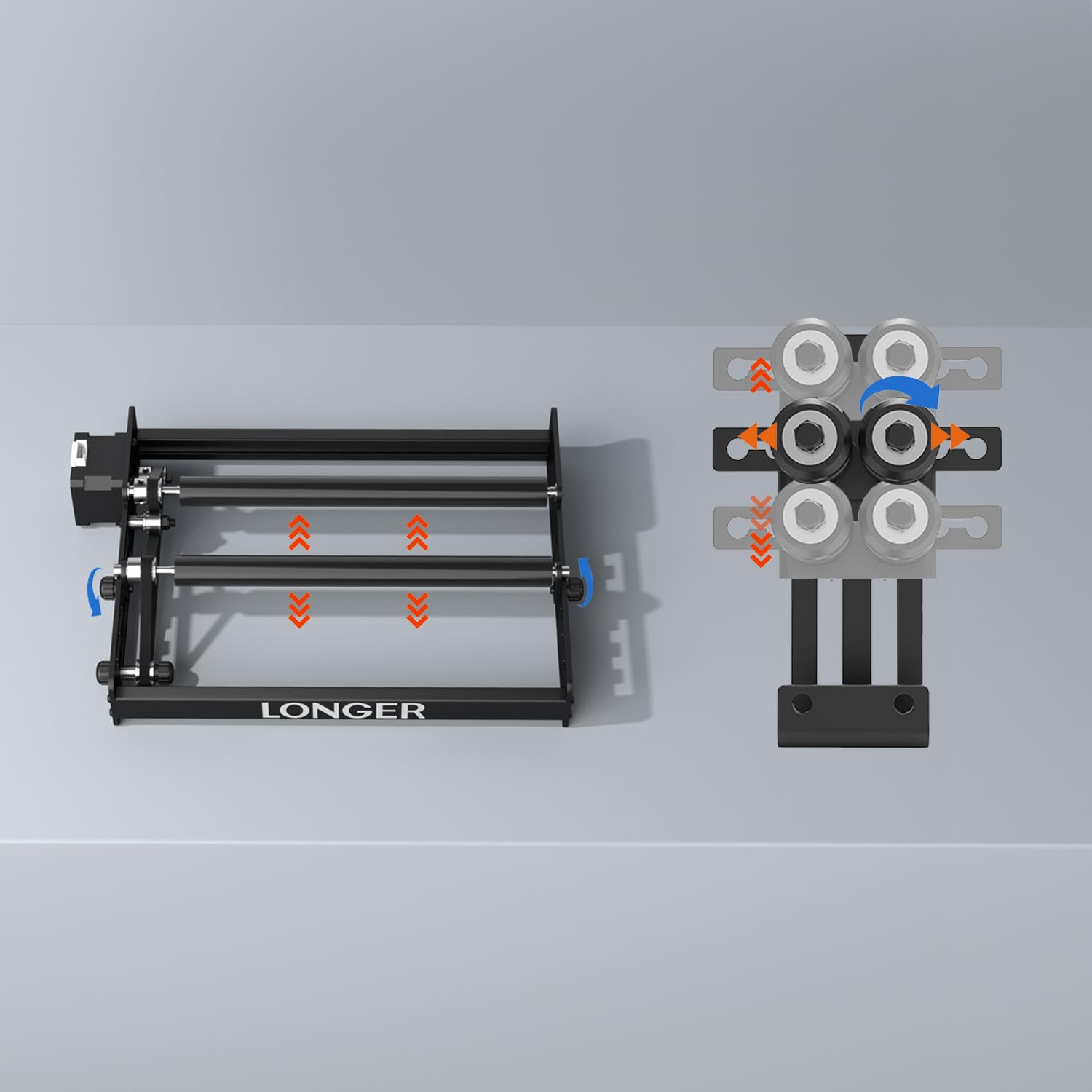 Longer Ray5, B1 and Most Laser engravers, Y-axis Rotating Drum Engraving Module for Engraving Cylindrical Objects, Wine Glasses, Glasses - WoodArtSupply