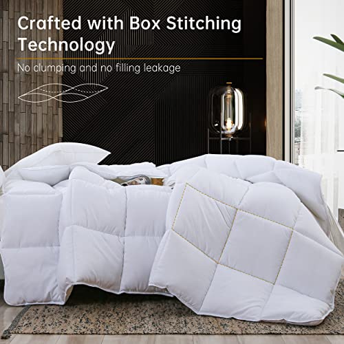 ABOUTABED Twin Comforter Duvet Insert White, All Season Down Alternative Comforter, Ultra Soft Quilted Bedding Comforter with 8 Corner Tabs, Machine Washable ABOUTABED