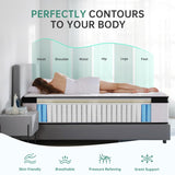 DEHIJU Queen Size Mattress, 10 Inch Hybrid Memory Foam Queen Mattress in a Box with Individual Pocket Spring for Motion Isolation & Pressure Relief, Medium Firm, CertiPUR-US DEHIJU