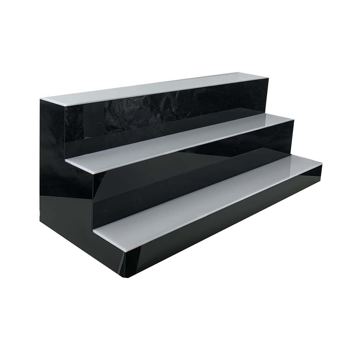 Cozyel 39 Inch 3 Step LED Lighted Liquor Bottle Display Illuminated Liquor Bottle Bar Display Stand LED Display Shelf 3 Tier Home Bar Drinks Lighting Shelves with Remote Control Cozyel