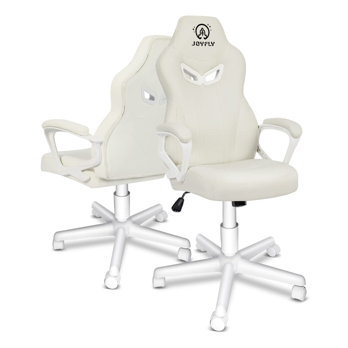 JOYFLY White Gaming Chair, Gaming Chair for Girls Teens, Kawaii Gaming Chair Ergonomic PC Office Chair with Dirt-Resistant Leather(White) JOYFLY