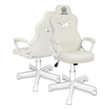 JOYFLY White Gaming Chair, Gaming Chair for Girls Teens, Kawaii Gaming Chair Ergonomic PC Office Chair with Dirt-Resistant Leather(White) JOYFLY