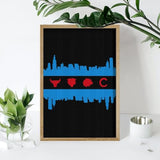 Chicago Flag Skyline Sports Painting Adults Diamond Kits Painting 5D Art Paint by Number Full Drill Home Wall Decor 8"x12" WoodArtSupply