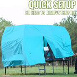 Gardenature 12FT Trampoline Tent for Kids(Tent Only),Fit for 8 Curved Poles Round Trampoline, Trampolien Shade Cover, Trampolien Accessories,Anti-Tear, Blue Gardenature