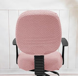 MIFXIN Computer Office Chair Cover Stretch Elastic Slipcover 2 Piece Stretchable Knitted Universal Computer Chair Seat Cover Furniture Protector for Office Home (Jacquard Pink) MIFXIN