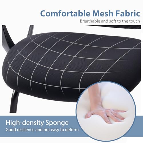 DUMOS Office Desk Chair with Sled Base, Ergonomic Executive Mesh Computer Chairs with Lumbar Support for Home Conference Room Bedroom Waiting Reception Guest Student