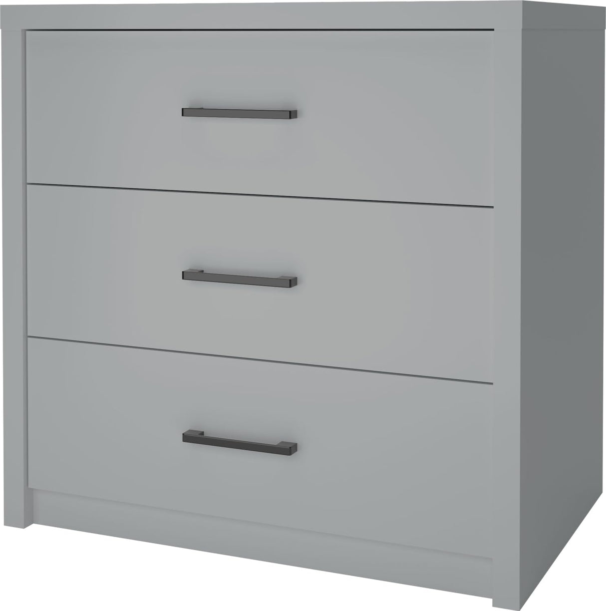 Zhiseek 3 Drawer Dresser for Bedroom, Wood Samll Chest of Drawers with Wide Storage Organizer, Mid-Century Modern Tall Nightstand for Closet, Entryway, Hallway, Grey Zhiseek