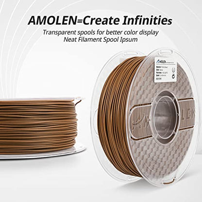 AMOLEN Walnut Wood Printing Filament 1.75mm PLA 3D Printer Filament 3D Printer Filament with Real Wood Fiber Wood Texture Filament,1KG - WoodArtSupply