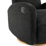 Christopher Knight Home Sidney Fabric Upholstered 360° Swivel Chair, Boucle Push-Back Recliner, Solid Wood Glider Recliner with Rotation, Living Room Lounge Sofa, Adjustable Comfy Reading Chair,Black Christopher Knight Home