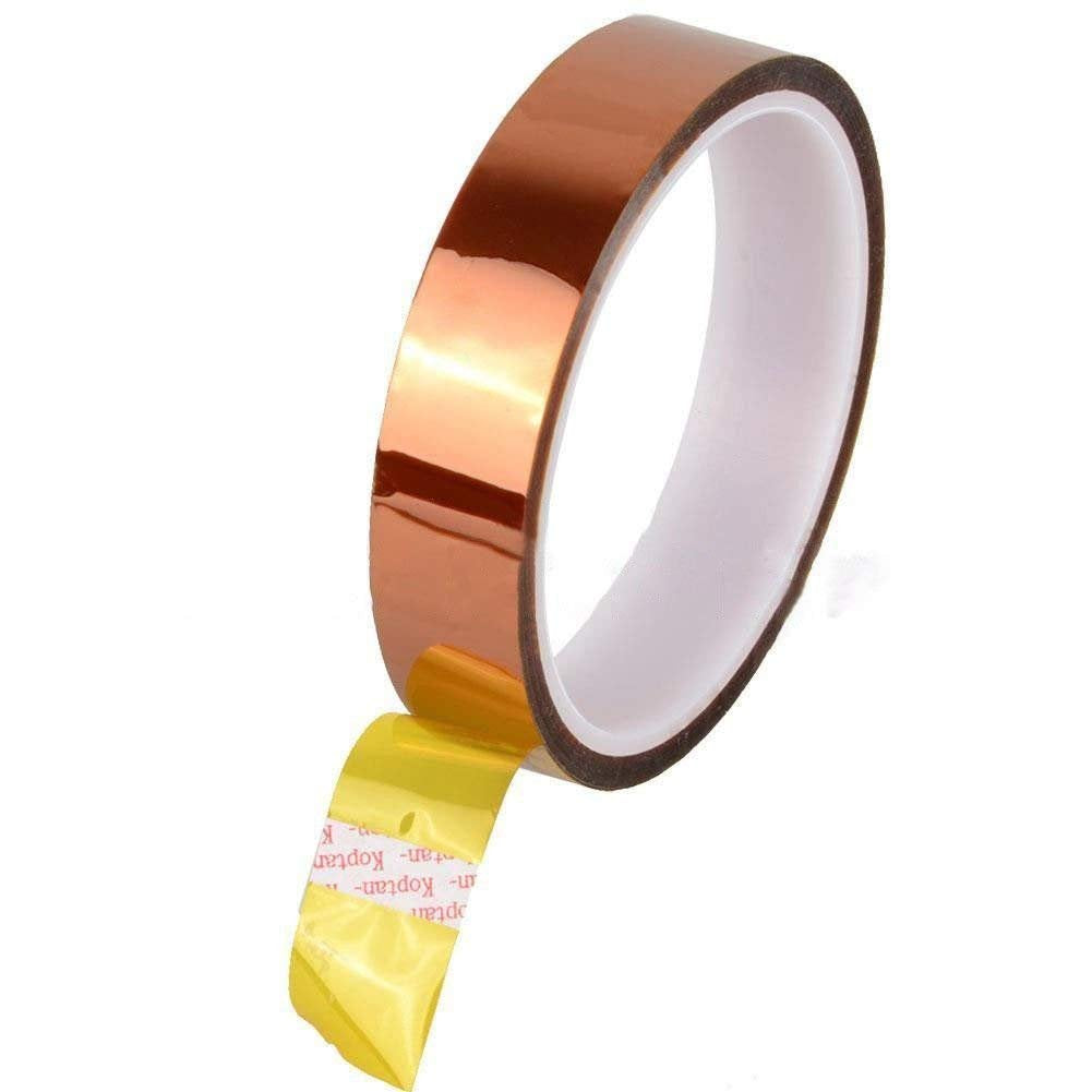 MS WGO High Temperature Heat Resistant Tape PI Film Insulation Tape Sublimation Dye Mug Electronic Polyimide Tape (E 1/2" Wide 13mm X 100 Ft 2 Roll) MS WGO