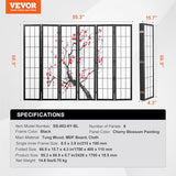 VEVOR Room Divider, 6 Panel Japanese Room Divider Screen, Wood Folding Privacy Screen Indoor, Japanese Partition Portable Decoration Dividers, for Room Separation Home Office Restaurant & Bedroom VEVOR
