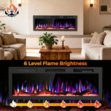 R.W.FLAME 50" Recessed and Wall Mounted Smart Electric Fireplace, Alexa/WiFi Enabled, APP Control with Multiple Sound Modes, Remote Control with Timer, Adjustable Flame Colors and Speed R.W.FLAME