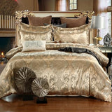 TUMAN Pro Duvet Cover Set European Luxury Satin Embroidery 3-Piece Bedding Set Soft Comfortable and Lightweight Rose Gold King Duvet Cover (No Quilt) (Rose Gold, King) TUMAN Pro
