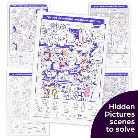 Scratch-and-Play Unicorn Hidden Pictures (Highlights Fun to Go) WoodArtSupply