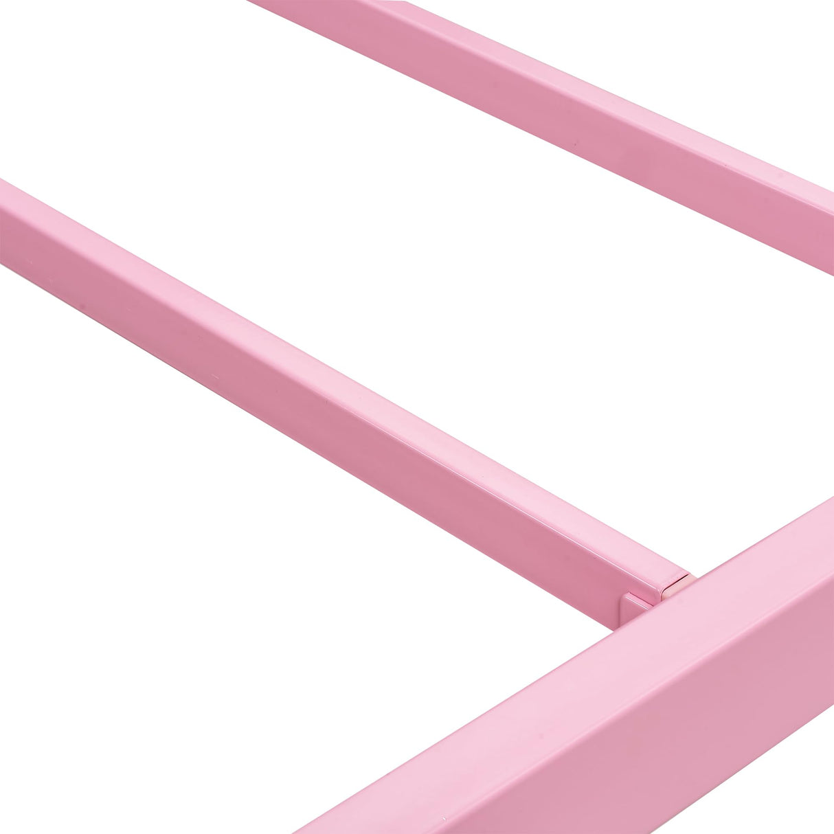 VECELO Twin Size Bed Frame, Metal Bed Platform with Headboard, Sturdy Steel Slats Support, No Box Spring Needed/Noise-Free,Easy Assembly, Pink VECELO
