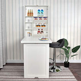 YUSING Wall Mounted Table, Fold Out Convertible Desk Multi-Function Computer Desk Writing Desk Home Office Wood Wall Floating Desk with Large Storage Area YU YUSING