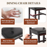 FDW | 5-Piece Solid Wood Dining Table Set for 4 | Brown | Space-Saving Design | Smooth Easy-to-Clean Surface | Pine Kitchen Table with Upholstered Chairs | for Dining Room, Apartment, Restaurant FDW