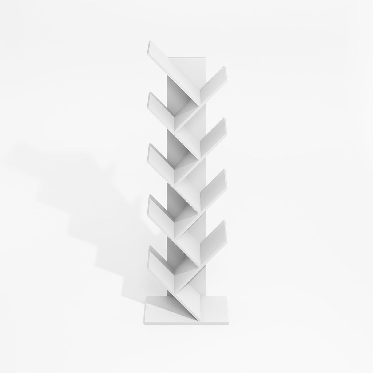 Furinno Tree Bookshelf 9-Tier Floor Standing Tree Bookcase, Plain White Furinno