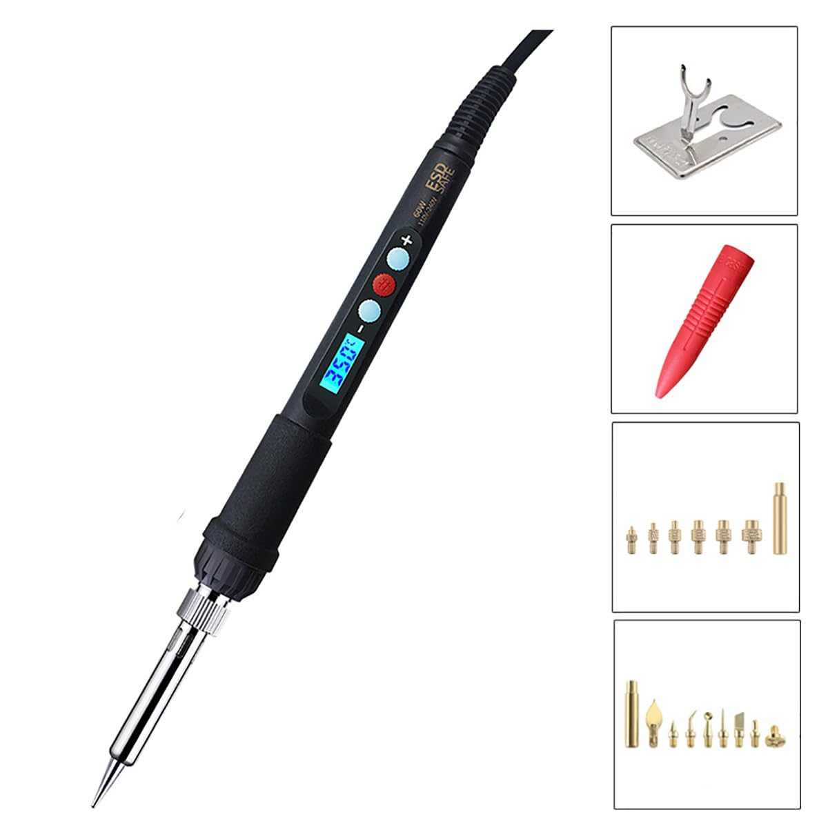 3DTOOLS 3D Printer Smoothing Tool Kit,3D Printing Modify Finishing Smoothing Solding Welding Iron Tool Cleaning Needle Soldering Iron with 8Pcs Brass Trimming 3DTOOLS