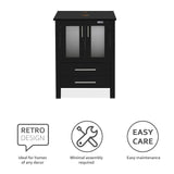 eclife 24" Modern Bathroom Vanity Sink Combo Black Stand Cabinet with Blue Boat Tempered Glass Vessel Sink & Water Save Faucet & Pop Up Drain (A29BU) eclife