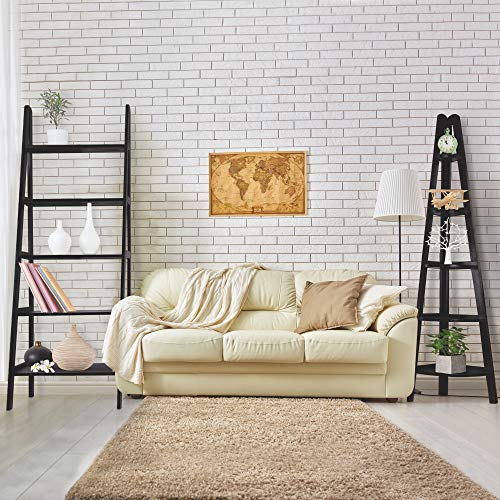 Casual Home Espresso 5-Shelf Corner Ladder Bookcase for Stylish Storage - WoodArtSupply