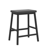 HOOBRO Bar Stools, 24" Set of 2 Bar Chairs, PU Leather Upholstered Breakfast Stools, Easy Assembly, Suitable for Kitchen, Bar, Dining Room, Black BB01MD01 HOOBRO