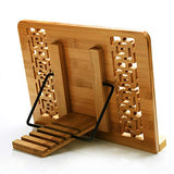 wishacc Large Size Bamboo Book Stand and Cookbook Holders for Reading Hands Free wishacc