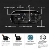 comfiroom Leather Home Theater Seating Classic Series Dual Power Electric Headrest Game Seats Movie Theater Chairs Theater Recliner Sofa with Type-C USB Charger (Black, Row of 3)