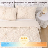 Uspring Quilts Queen Size Elegant Flower Bedding Set with 2 Pillow Shams, Lightweight Soft Quilted Bedspreads Cozy Stylish Floral Bedding Comforter Sets for All Season (Khaki, 90'' x 90'') Uspring