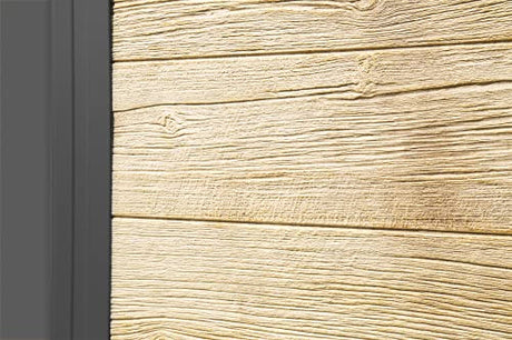 Arrow 10' x 8' Ironwood Galvanized Steel and Wood Panel Hybrid Outdoor Shed Kit, Anthracite Arrow
