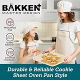 BAKKENMASTER 6-Piece Deluxe Nonstick Baking Pan Set - Professional Grade Carbon Steel Bakeware with White Marble Coating & Silicone Handles BAKKENMASTER