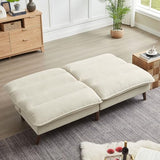 Portaforta Convertible Sofa Bed 72″ Fabric Couch with Adjustable Backrest Loveseat Recliner Sleeper Living Room Furniture futon Set for Apartment Small Space, Beige Portaforta