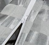 Arianaut Duvet Cover King Size Grey 5 Pieces Satin King Duvet Cover Luxury Coquette Silk Like Striped Grey Bedding Set Comforter Cover with Zipper Closure 1 Duvet Cover 4 Pillow Cases Arianaut