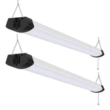 4FT 120W LED Shop Light Linkable, 13000lm(400w Equivalent), 5000K Utility Shop Lights for Garages, Workshops, Basements, Hanging or FlushMount, with Power Cord and Pull Chain, ETL, Black, 2 Pack hykolity