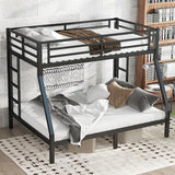 Bellemave Metal Twin Over Full Bunk Bed for Adults/Kids,Heavy Duty Adults Bunk Beds with Guardrail & Ladders,Twin Over Full Size Bunk Beds for Teens,White Bellemave