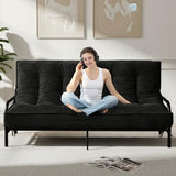 NLDD 8" Futon Mattress Full Size, Ultra Thick Futons Sofa Couch Bed Sleeper Sofa Bed, Versatile Floor Futons Japanese Floor Mattress, Black (Frame Not Included) NLDD