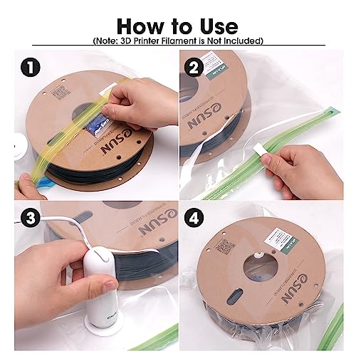 eSUN 3D Printing Filament Electronic Vacuum Storage Kit Pro 2, Spool Storage Sealing Bags Dust Proof Humidity Resistant for Keeping Filament Dry, 10 Vaccum Bags/Kit - WoodArtSupply