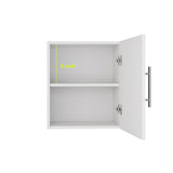 JPND Small Wall Cabinet, 18" W x 12" D x 20" H Wooden Wall Mounted Storage Cabinet, 1 Door Cabinet with Soft Close and Metal Handle and Adjustable Shelf, for Kitchen, Garage, Laundry, Bathroom, White JPND